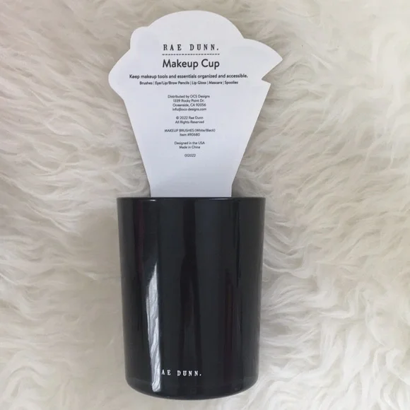 • F R E E • NWT • RAE DUNN Black Makeup Brushes Holder - Picture 4 of 12